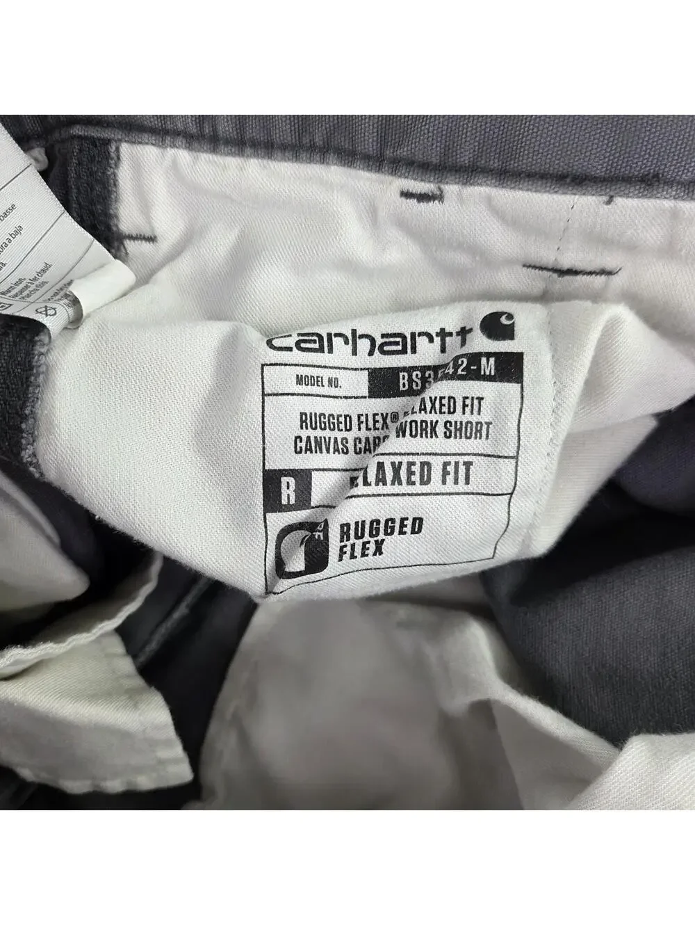 Carhartt Rugged Flex Relaxed Fit Short Size 40 Mens Gray Distressed Cargo Shorts